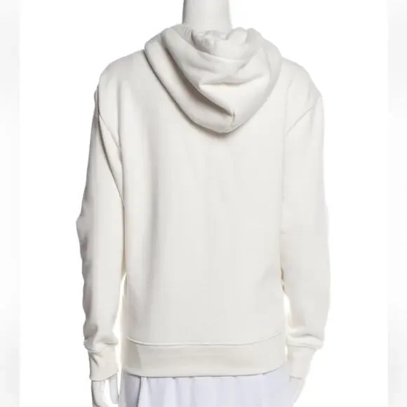 Sandro Womens Beaded Application Indie Love Hoodie Size EU 1 / US 2-4 in White - Picture 7 of 10